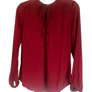 Red, silk blouse, Trina Turk size small